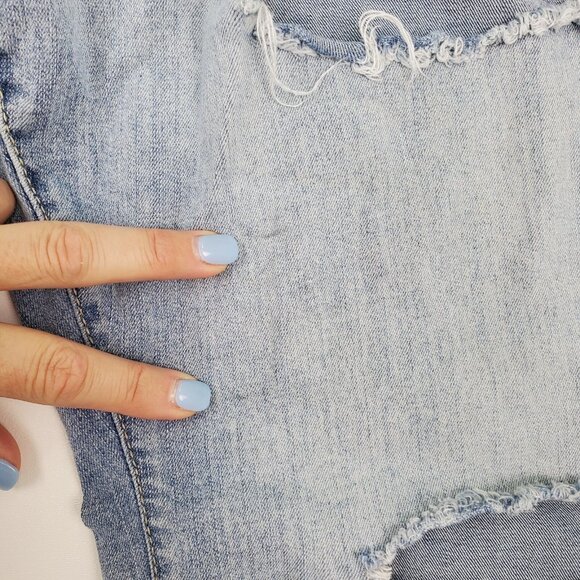 Torrid Womens 24XT Grunge Ripped Denim Shorts Light Wash Distressed Bermuda - Picture 16 of 16